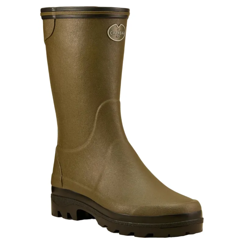 Le Chameau Giverny Jersey Lined Bottillon Wellington Boots - Vert Chameau-1