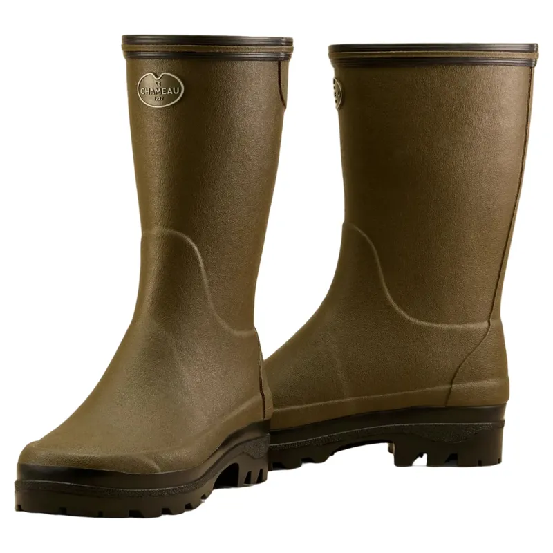 Le Chameau Giverny Jersey Lined Bottillon Wellington Boots - Vert Chameau-5