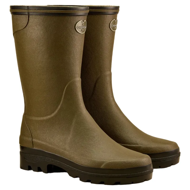 Le Chameau Giverny Jersey Lined Bottillon Wellington Boots - Vert Chameau