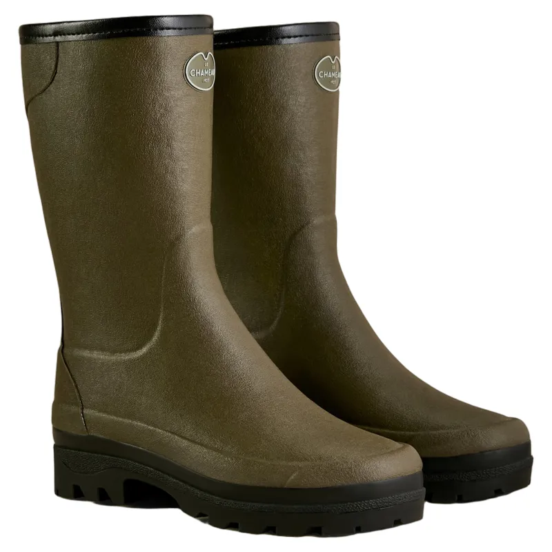 Le Chameau Giverny Wool Lined Bottillon Womens Wellingtons - Vert Chameau