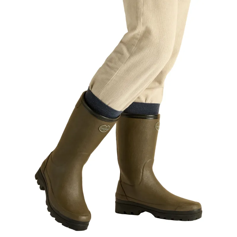 Le Chameau Giverny Wool Lined Bottillon Womens Wellingtons - Vert Chameau-3