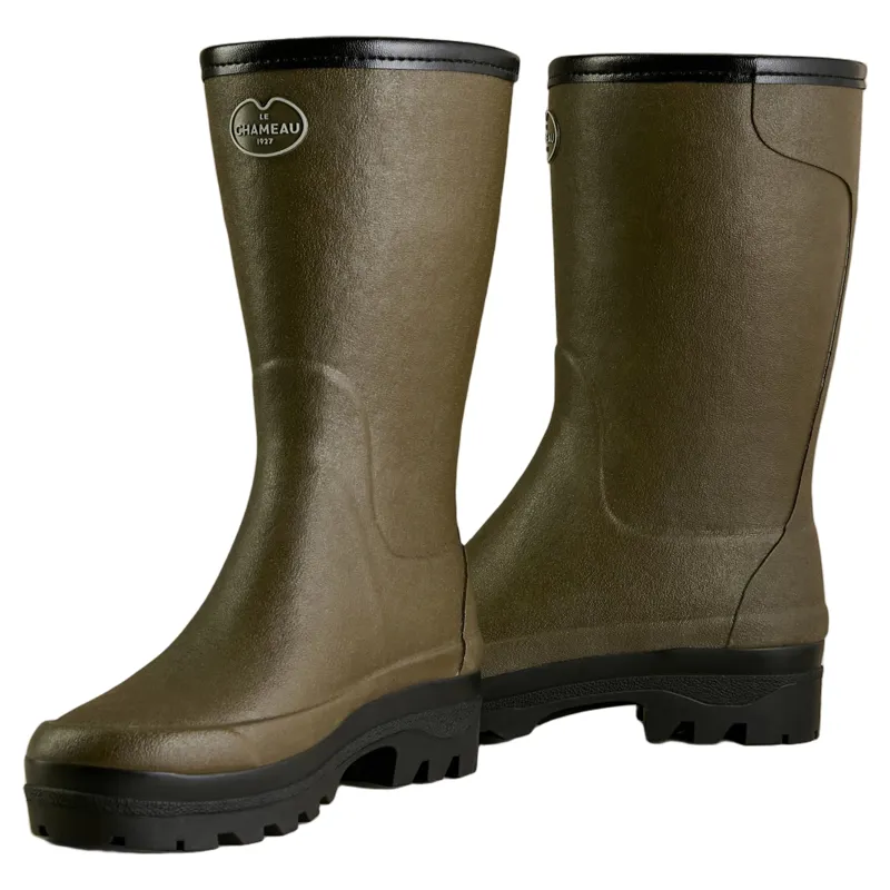 Le Chameau Giverny Wool Lined Bottillon Womens Wellingtons - Vert Chameau-4