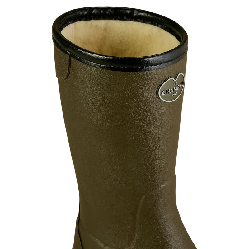 Le Chameau Giverny Wool Lined Bottillon Womens Wellingtons - Vert Chameau-10