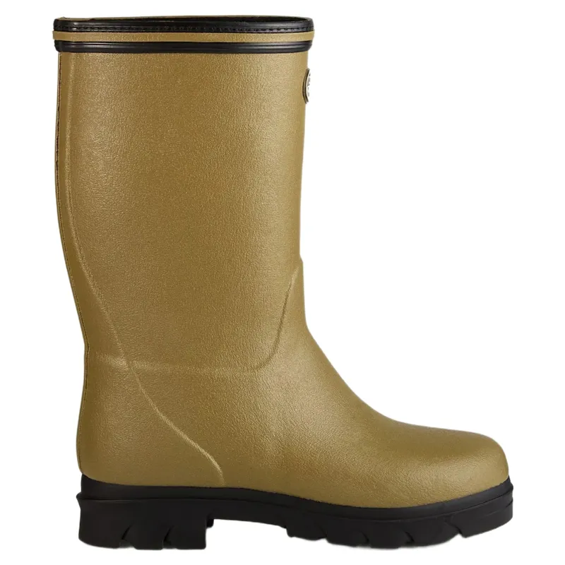 Le Chameau Petite Adventure Neoprene Lined Junior Wellingtons - Vert Vierzon-1