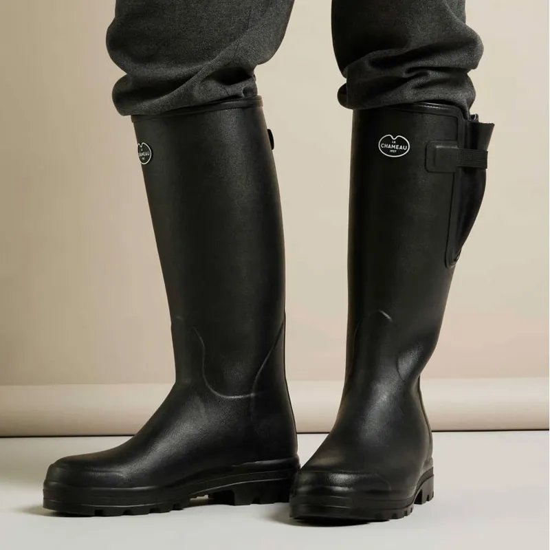 Le Chameau Vierzon Jersey Lined Mens Wellingtons - Noir-2