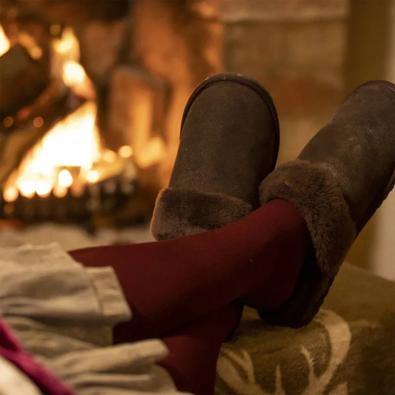 Le Chameau Mule Maison Ladies Slippers - Marron Fonce-2