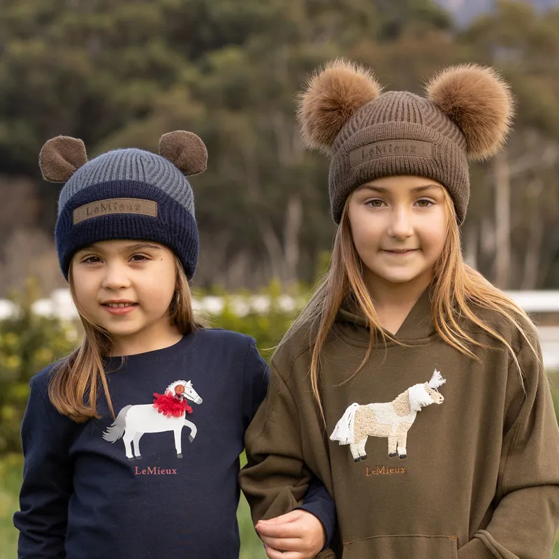 LeMieux Mini Clara Double Pom Pom Beanie Hat Alpine
