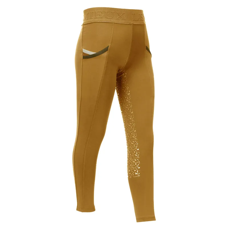 LeMieux Mini Pull Ons Full Grip Junior Riding Tights - Ginger