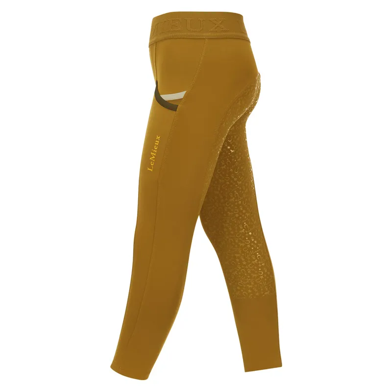 LeMieux Mini Pull Ons Full Grip Junior Riding Tights - Ginger-1