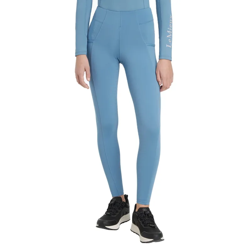 LeMieux Young Rider Orla Full Grip Junior Riding Tights - Ice Blue