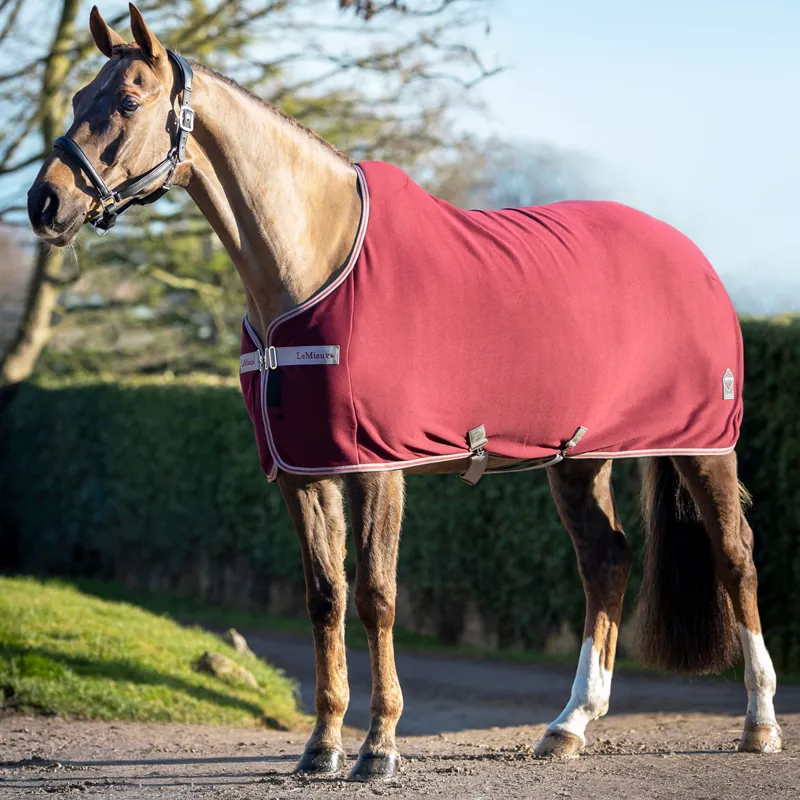 LeMieux Arika Jersey-Tek Fleece Rug - Burgundy-2