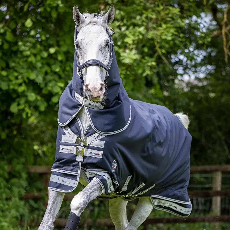 LeMieux Arika Storm-Tek 200g Detachable Neck Turnout - Navy Pre-Season-1