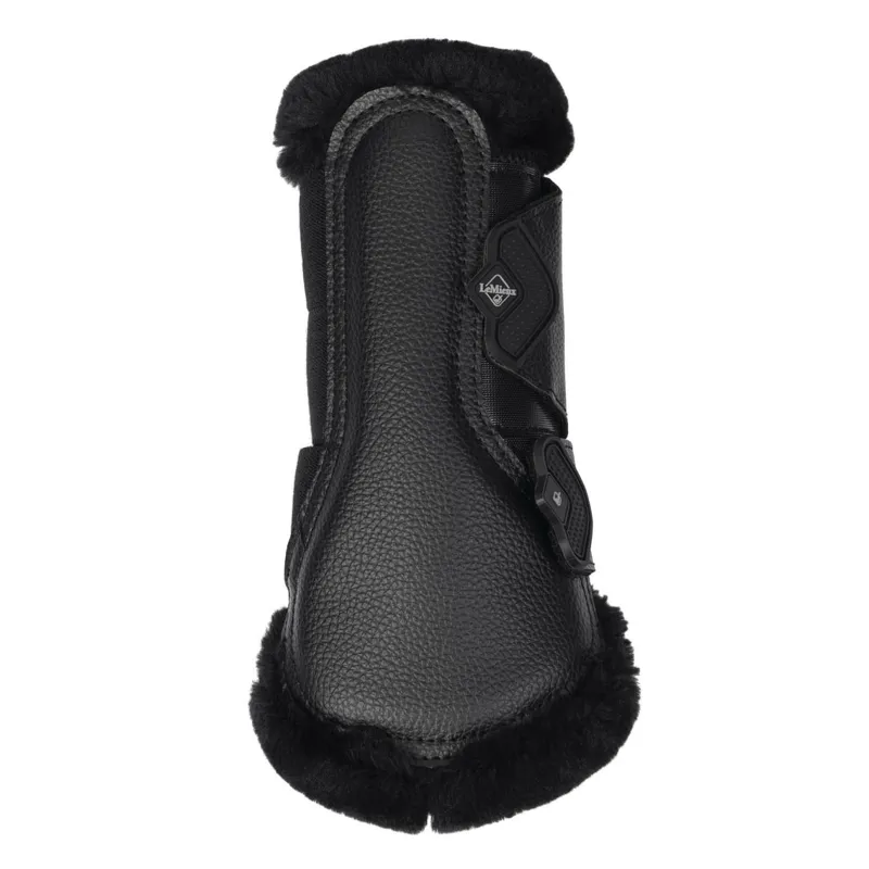 LeMieux Fleece Edge Mesh Brushing Boots - Black/Black-2
