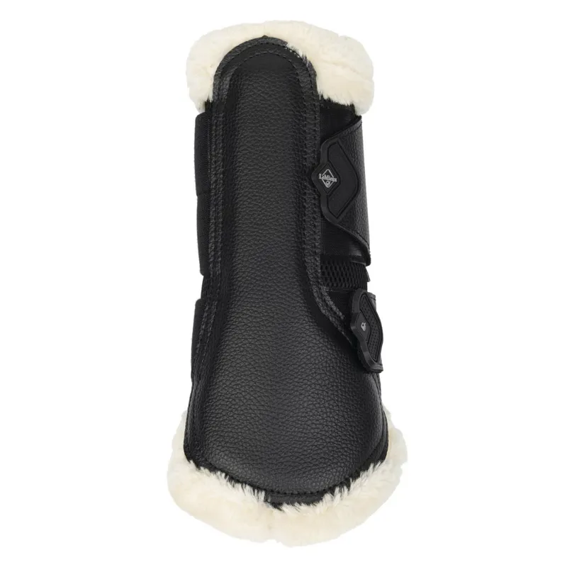 LeMieux Fleece Edge Mesh Brushing Boots - Black/Natural-1