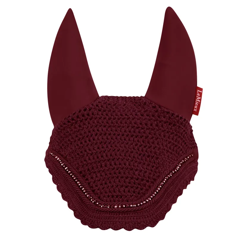 LeMieux Acoustic Diamante Fly Hood - Burgundy