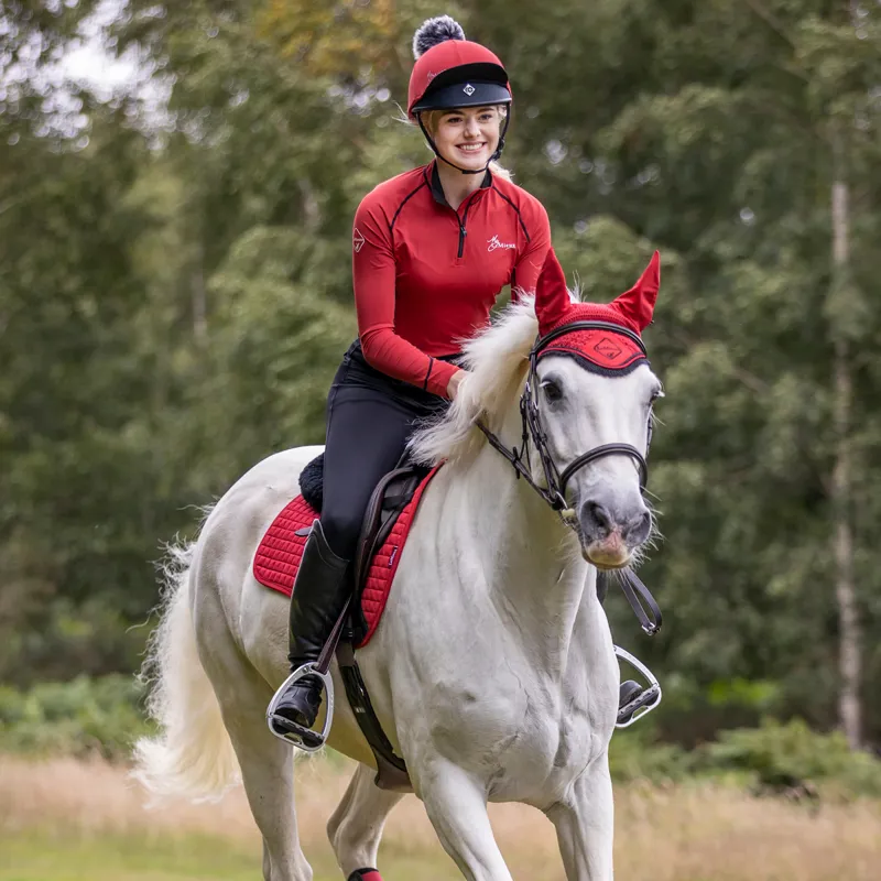 LeMieux Classic Fly Hood - Chilli/Black-2