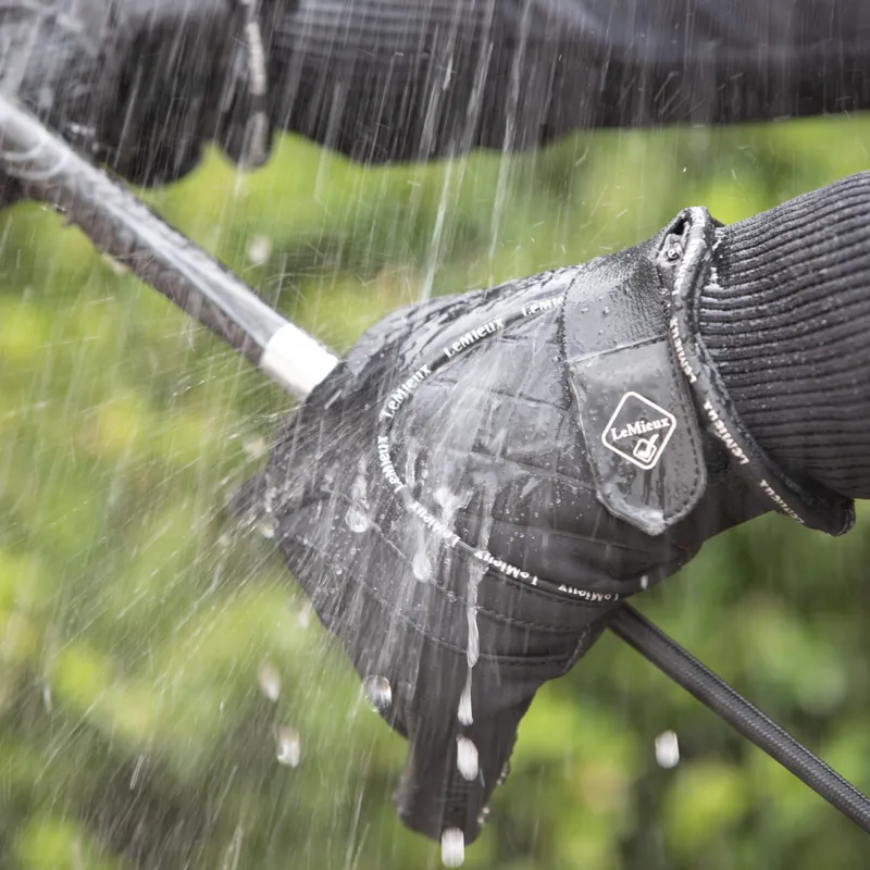 LeMieux Waterproof Lite Riding Gloves - Black-2