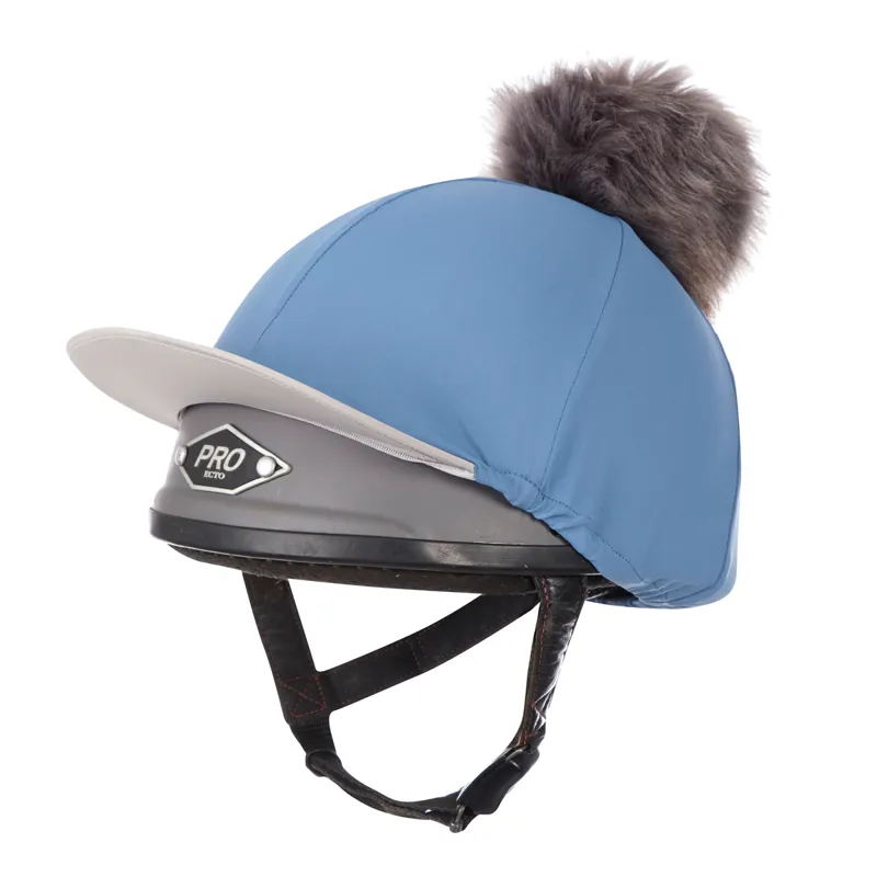 LeMieux Pom Hat Silk - Ice Blue/Grey-1