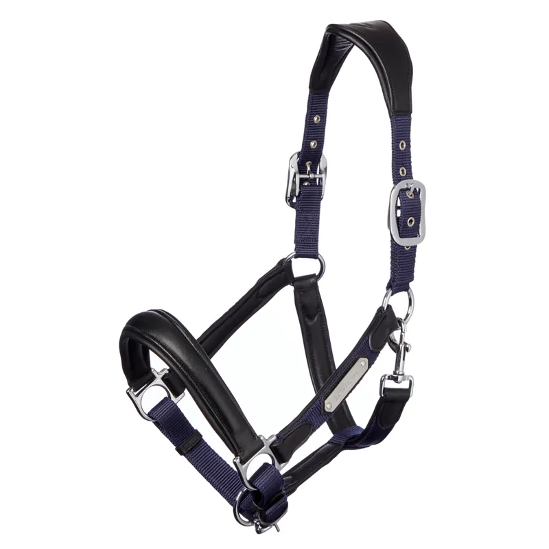 LeMieux Capella Leather Headcollar - Navy/Black