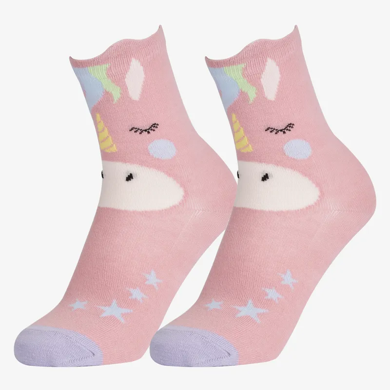 LeMieux Mini Character 2 Pack Junior Socks - Unicorn-1