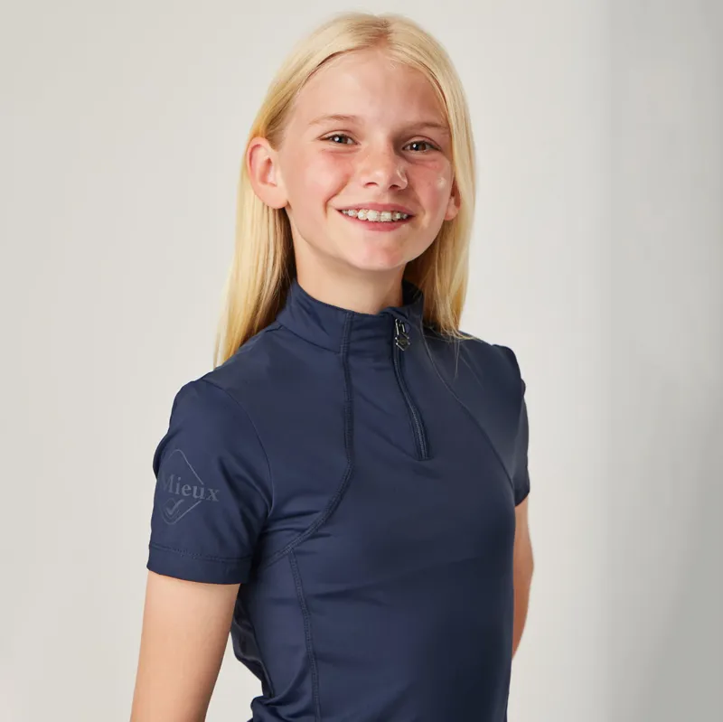 LeMieux Young Rider Short Sleeve Junior Base Layer - Indigo-9