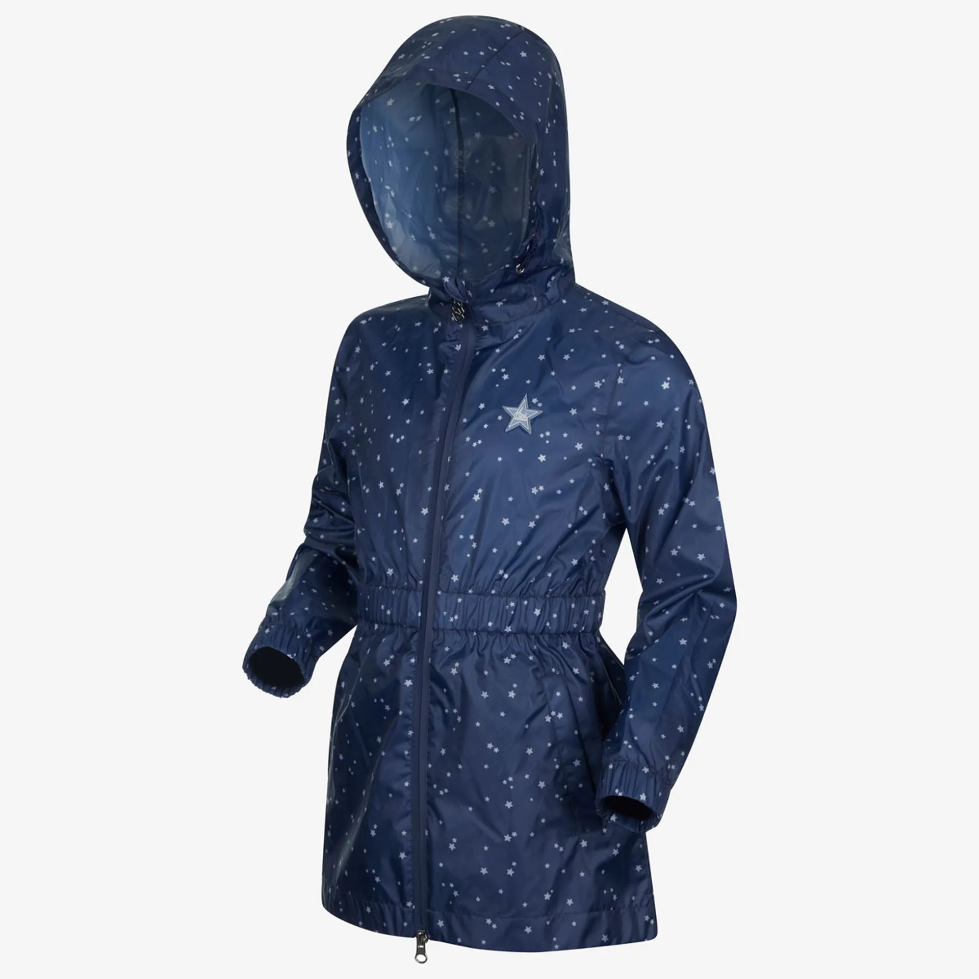 LeMieux Mini Flow Junior Girls Waterproof Rain Jacket Navy - Main Image