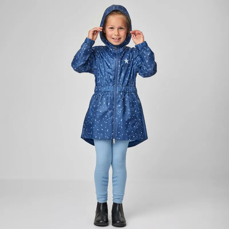 LeMieux Mini Flow Junior Girls Waterproof Rain Jacket - Navy-3