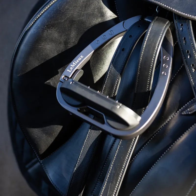 LeMieux Arika Stirrup Leathers - Black-2