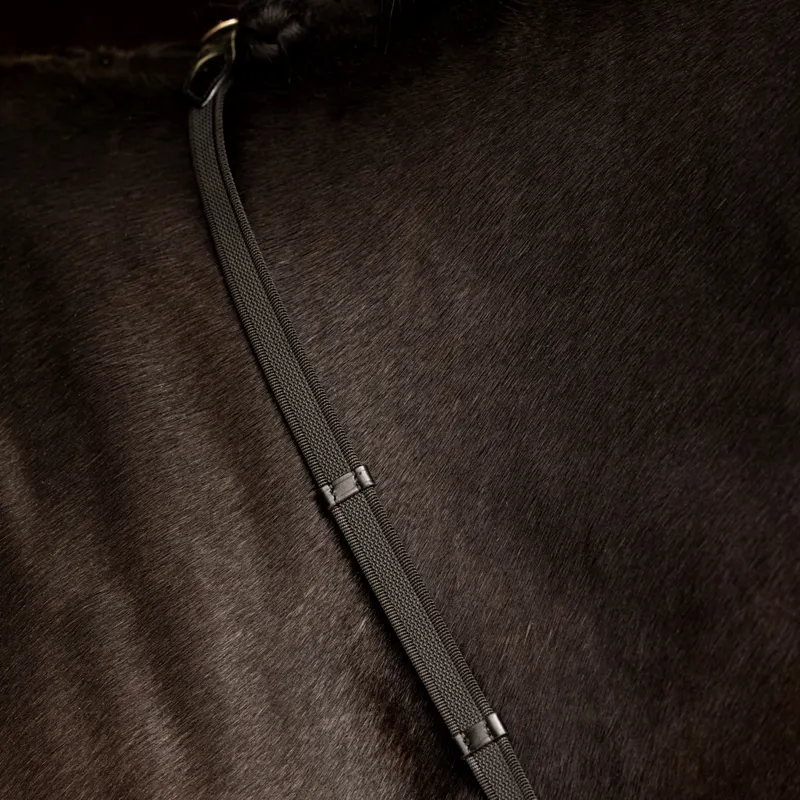 LeMieux Rubber Grip Continental Reins - Black/Silver-1