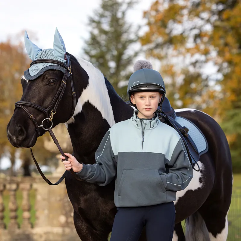 LeMieux Young Rider Kate Quarter Zip Junior Sweatshirt - Petrol/Glacier-7