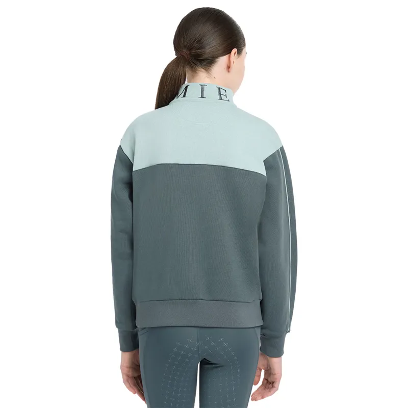 LeMieux Young Rider Kate Quarter Zip Junior Sweatshirt - Petrol/Glacier-3