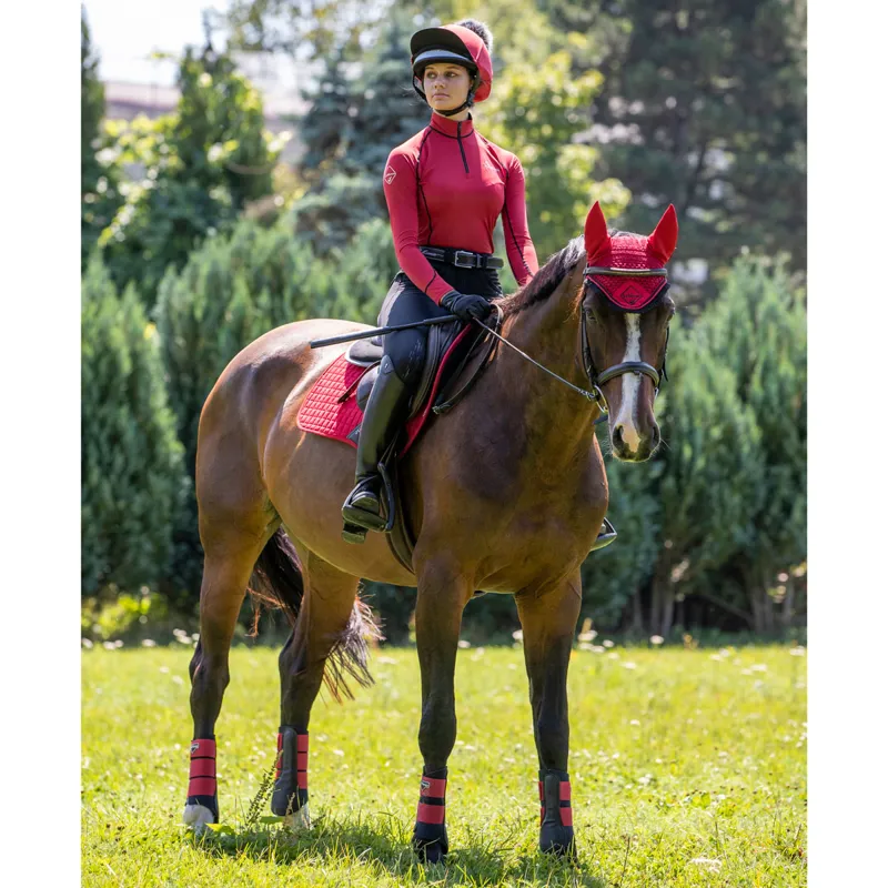 LeMieux Classic Fly Hood - Chilli/Black-4