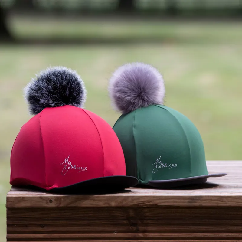 LeMieux Pom Hat Silk - Chilli/Black-5