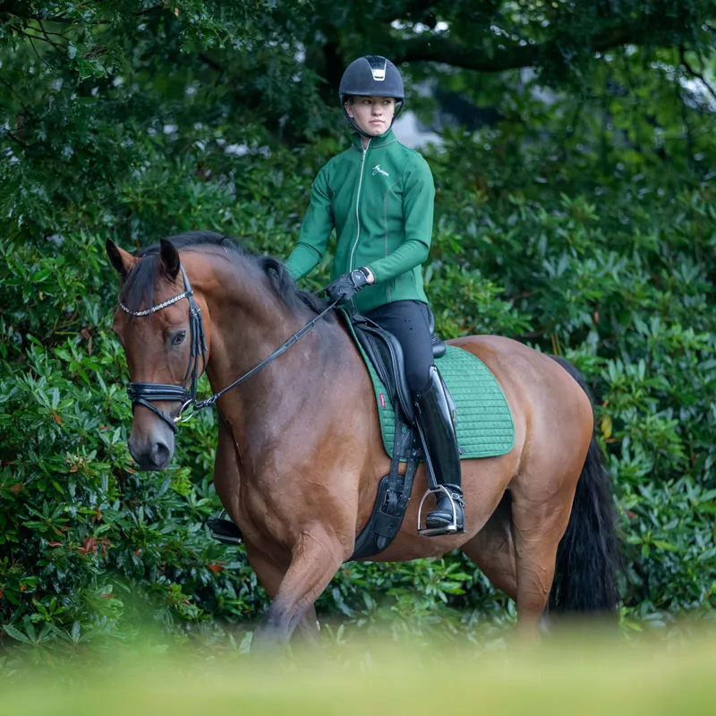LeMieux ProSport Suede Dressage Square Saddlecloth - Hunter Green-1