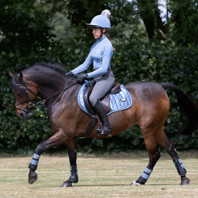 LeMieux Pom Hat Silk - Ice Blue/Grey-4