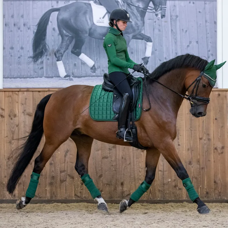 LeMieux Loire Classic Satin Dressage Square - Hunter Green-1