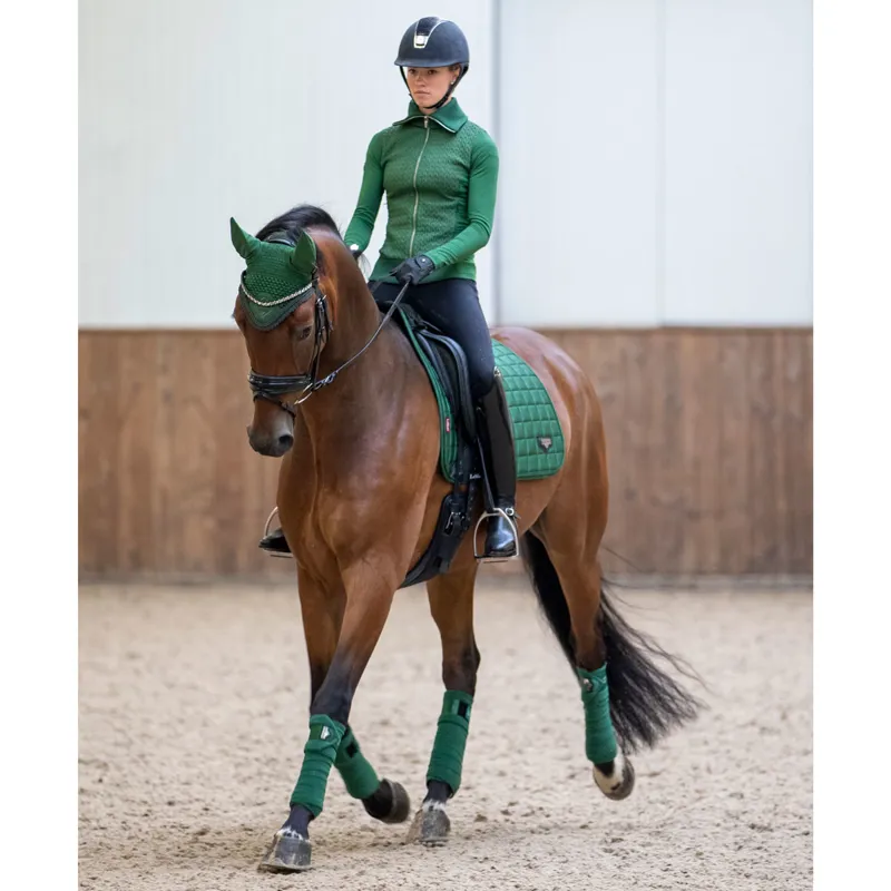LeMieux Loire Classic Satin Dressage Square - Hunter Green-2