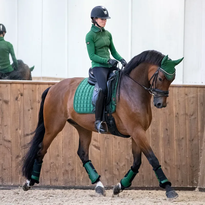 LeMieux Loire Classic Satin Dressage Square - Hunter Green-3