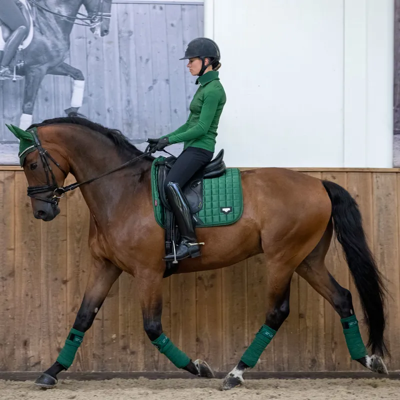 LeMieux Loire Classic Satin Dressage Square - Hunter Green-4