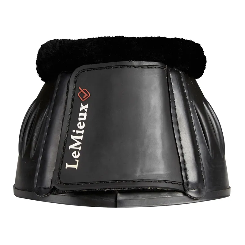 LeMieux Rubber Bell Boots with Fleece - Black-1