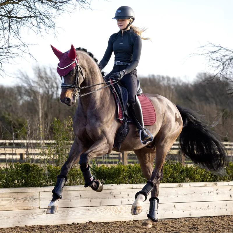 LeMieux Soft Shell Anti Slip Dressage Saddlecloth - Burgundy-1
