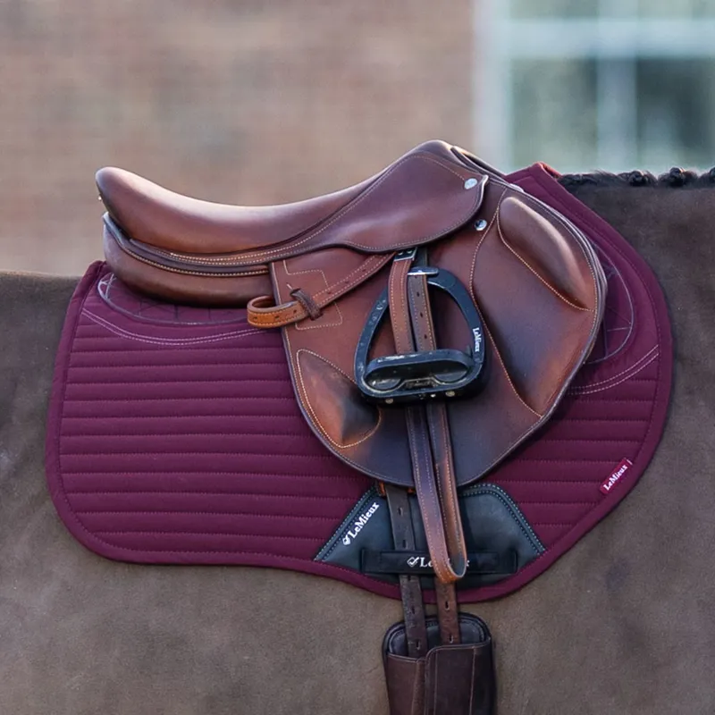 LeMieux Soft Shell Anti Slip Euro Jump Saddlecloth - Burgundy-1