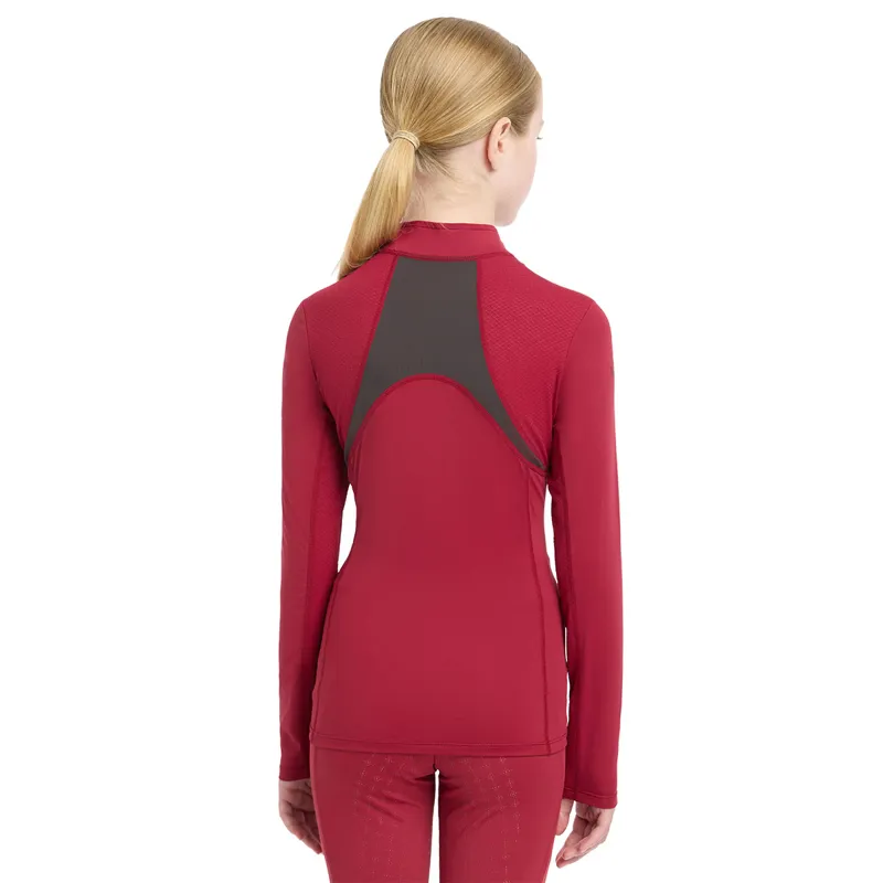 LeMieux Young Rider Mia Mesh Junior Long Sleeve Base Layer - Ember-2