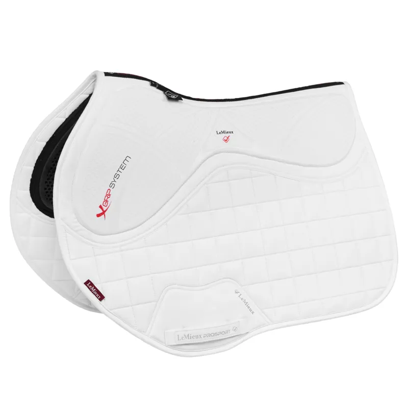 LeMieux X-Grip Twin-Sided EuroJump Square Saddlecloth - White