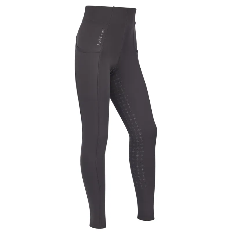 LeMieux Young Rider Orla Full Grip Junior Riding Tights - Cinder