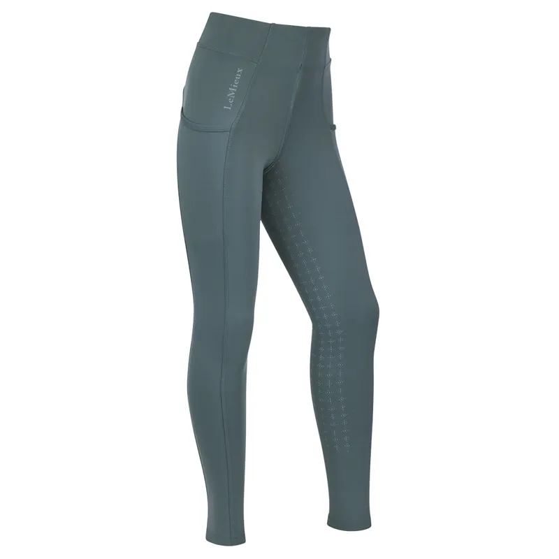 LeMieux Young Rider Orla Full Grip Junior Riding Tights - Petrol