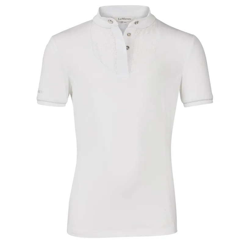 LeMieux Young Rider Belle Junior Show Shirt - White/White-1
