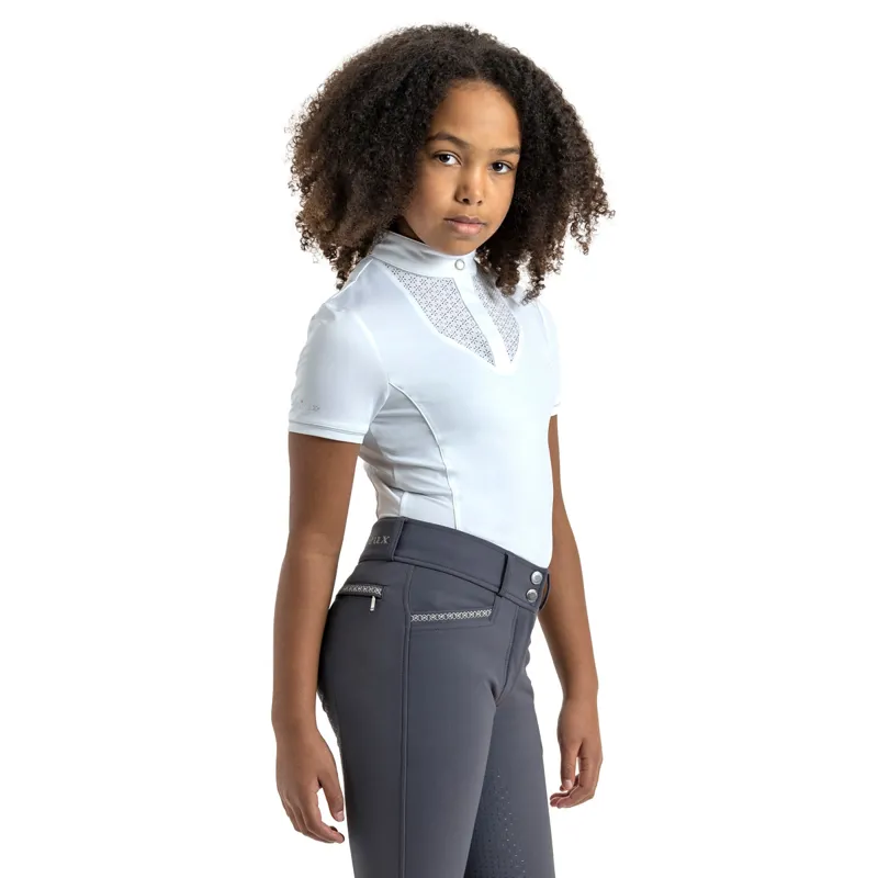 LeMieux Young Rider Belle Junior Show Shirt - White/White