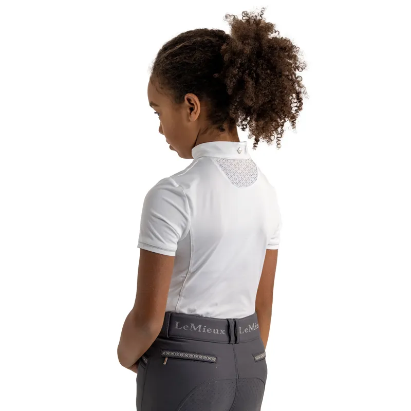 LeMieux Young Rider Belle Junior Show Shirt - White/White-4