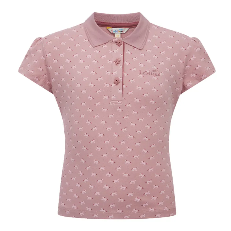 LeMieux Mini Junior Girls Polo Shirt - Blossom-1